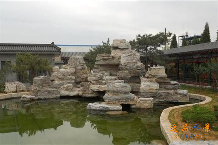 园林庭院假山瀑布水景观