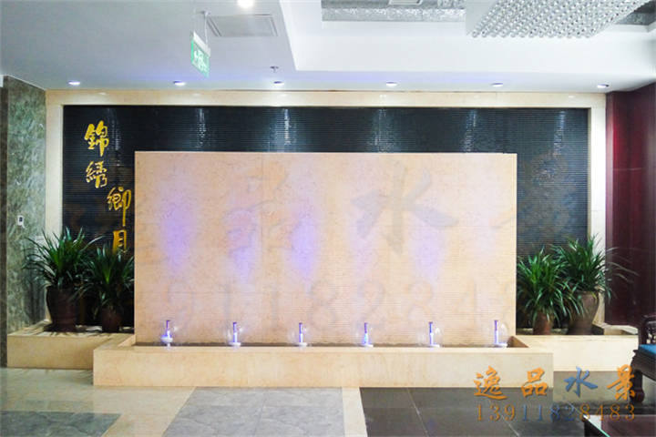 酒店餐厅水幕墙流水景观墙定制案例