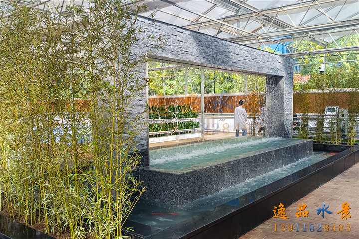 水帘景观池|水帘流水景观瀑布水池