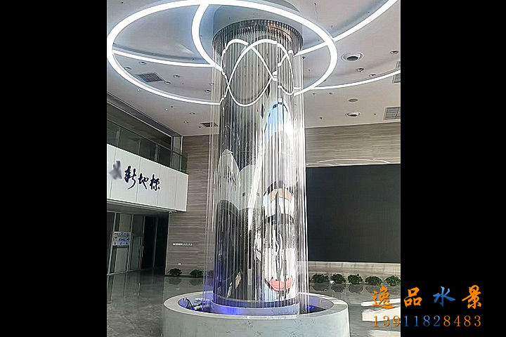 圆形拉线水帘厂家|异形定制吊线水帘