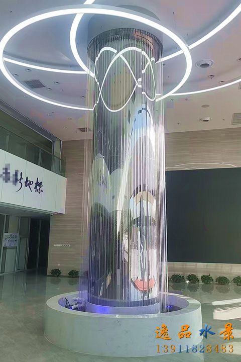圆形拉线水帘厂家|异形定制吊线水帘